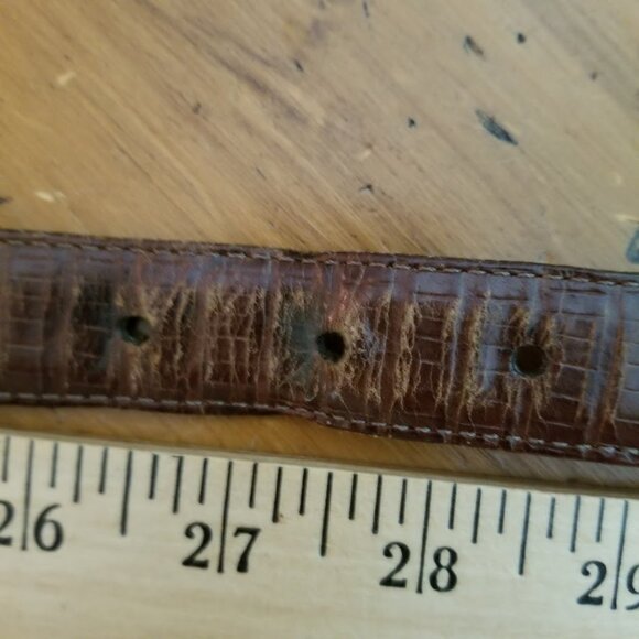 Brighton Museum Roman Greco Sphinx Coin Brown Mock Croc Sz Small Leather Belt - Picture 14 of 16